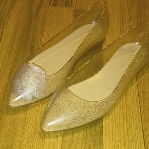 Wild Diva Gold Glitter Flats